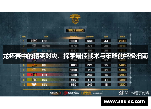 龙杯赛中的精英对决：探索最佳战术与策略的终极指南
